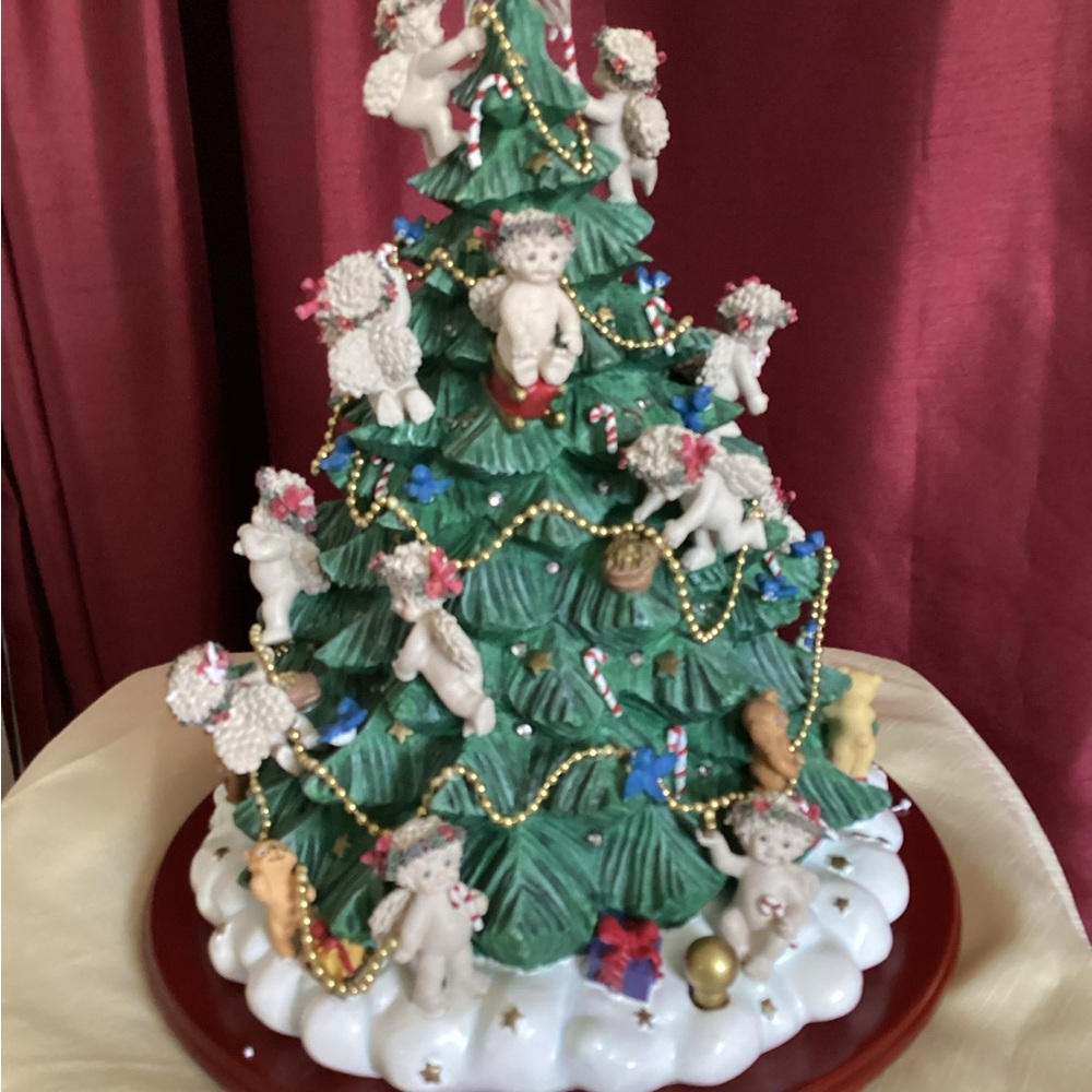 Festive Ceramic Christmas Tree with Angels.  Dreamsicles